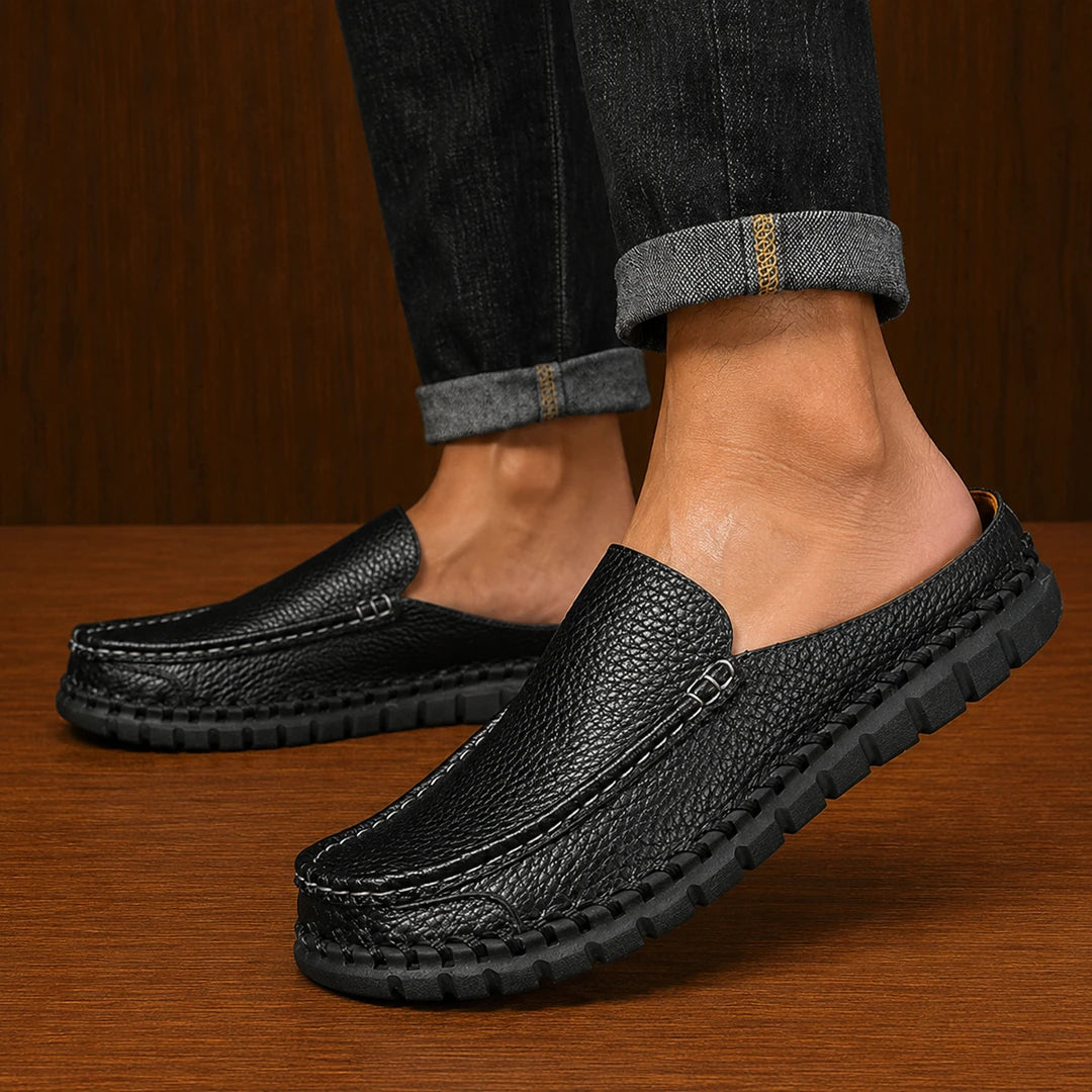 Stitched Moccasin Mules