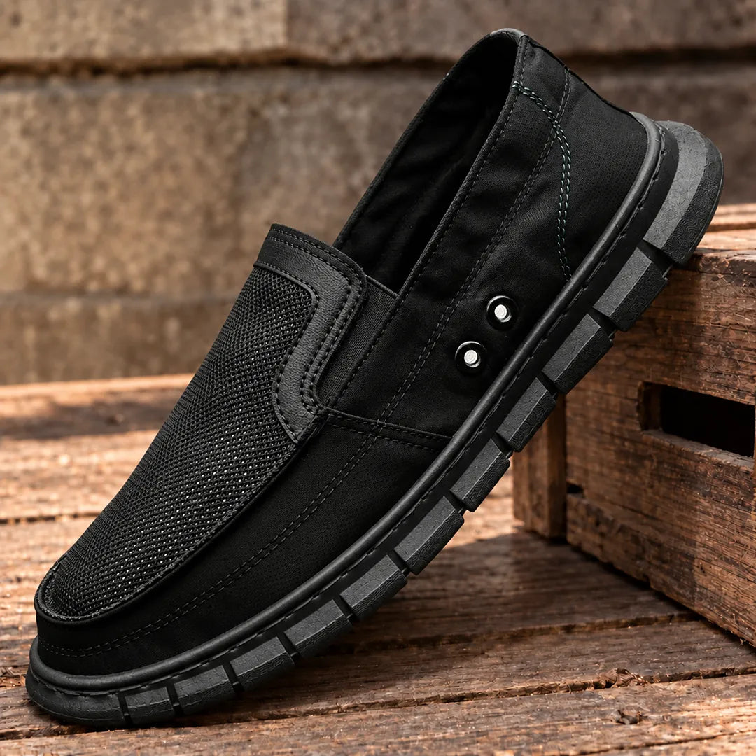 Stretch Panel Slip-On Shoes