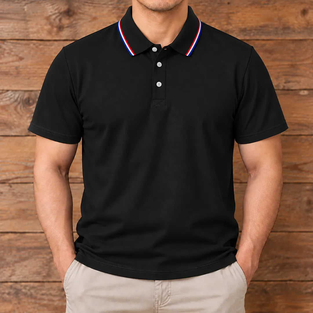 Striped Collar Polo Shirt