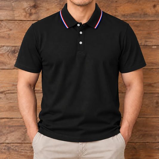 Striped Collar Polo Shirt