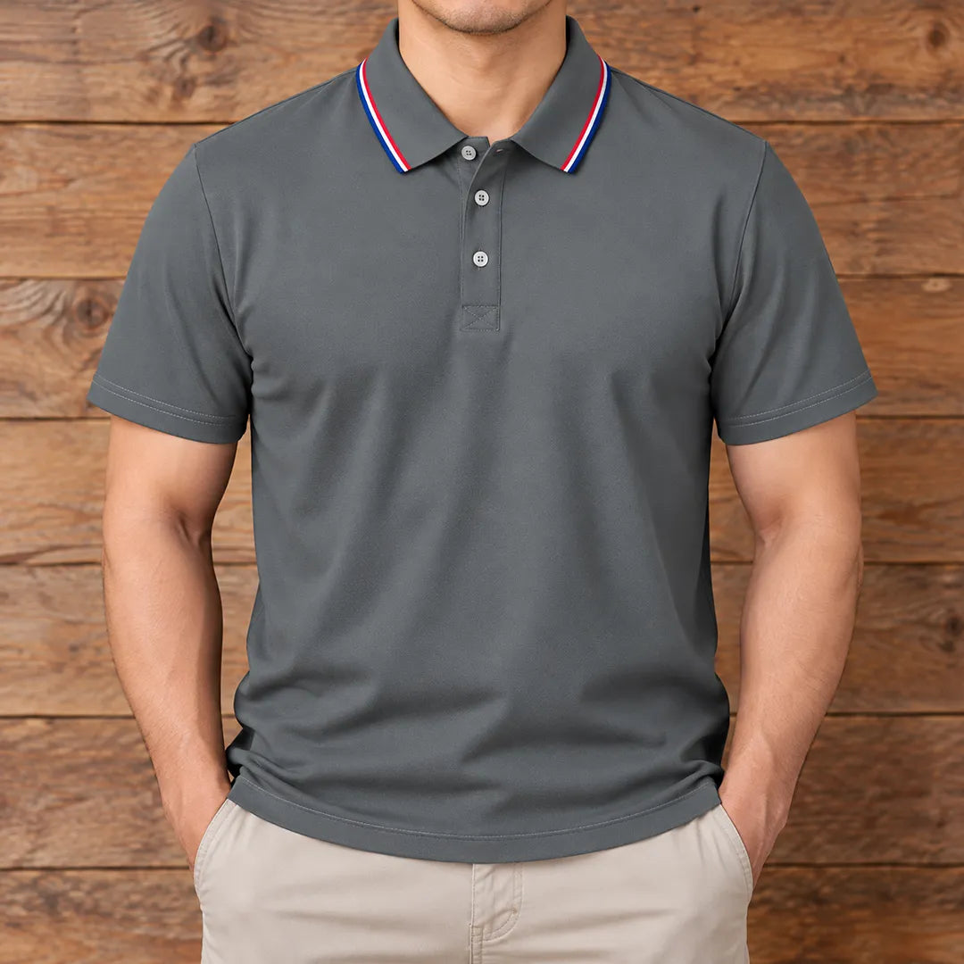 Striped Collar Polo Shirt