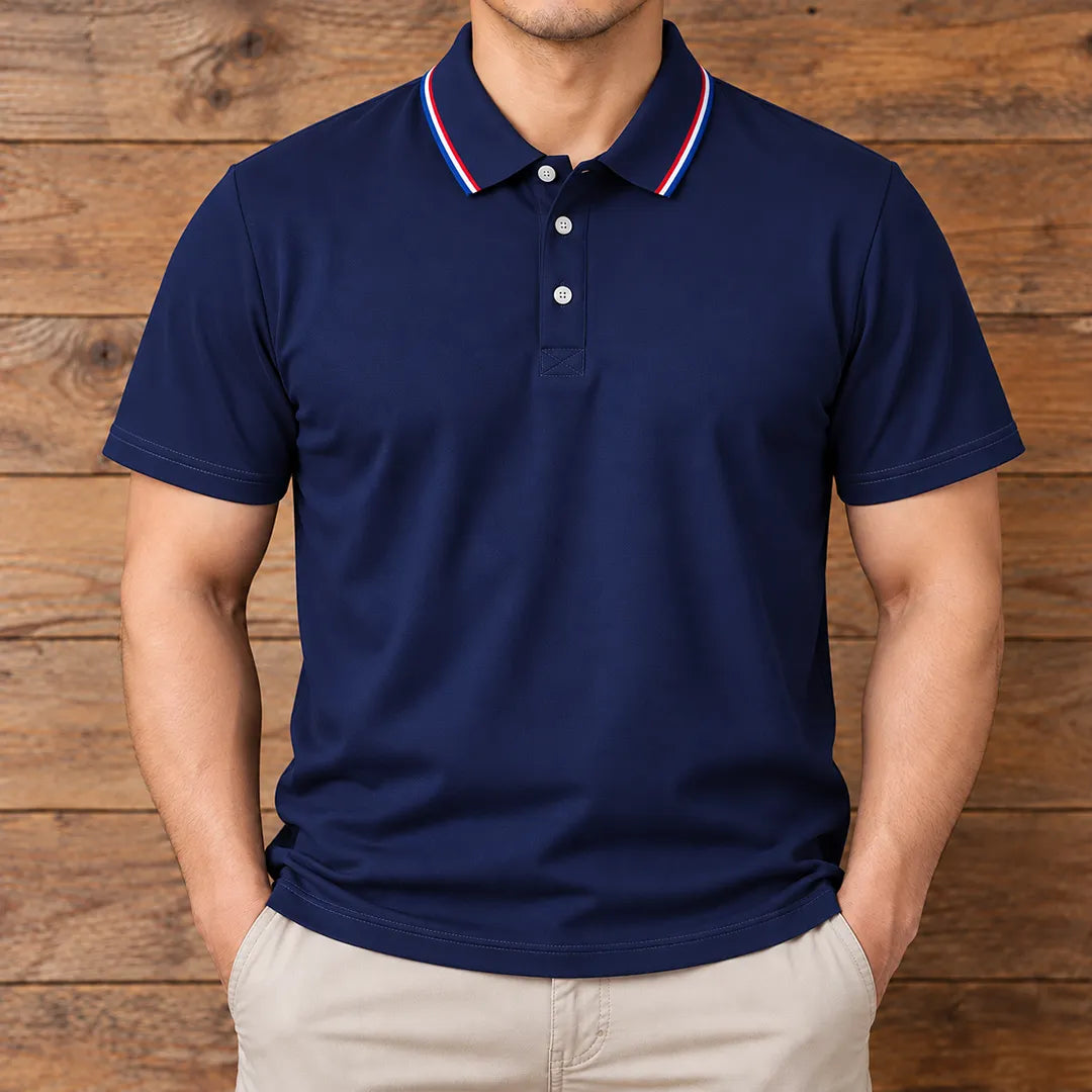 Striped Collar Polo Shirt