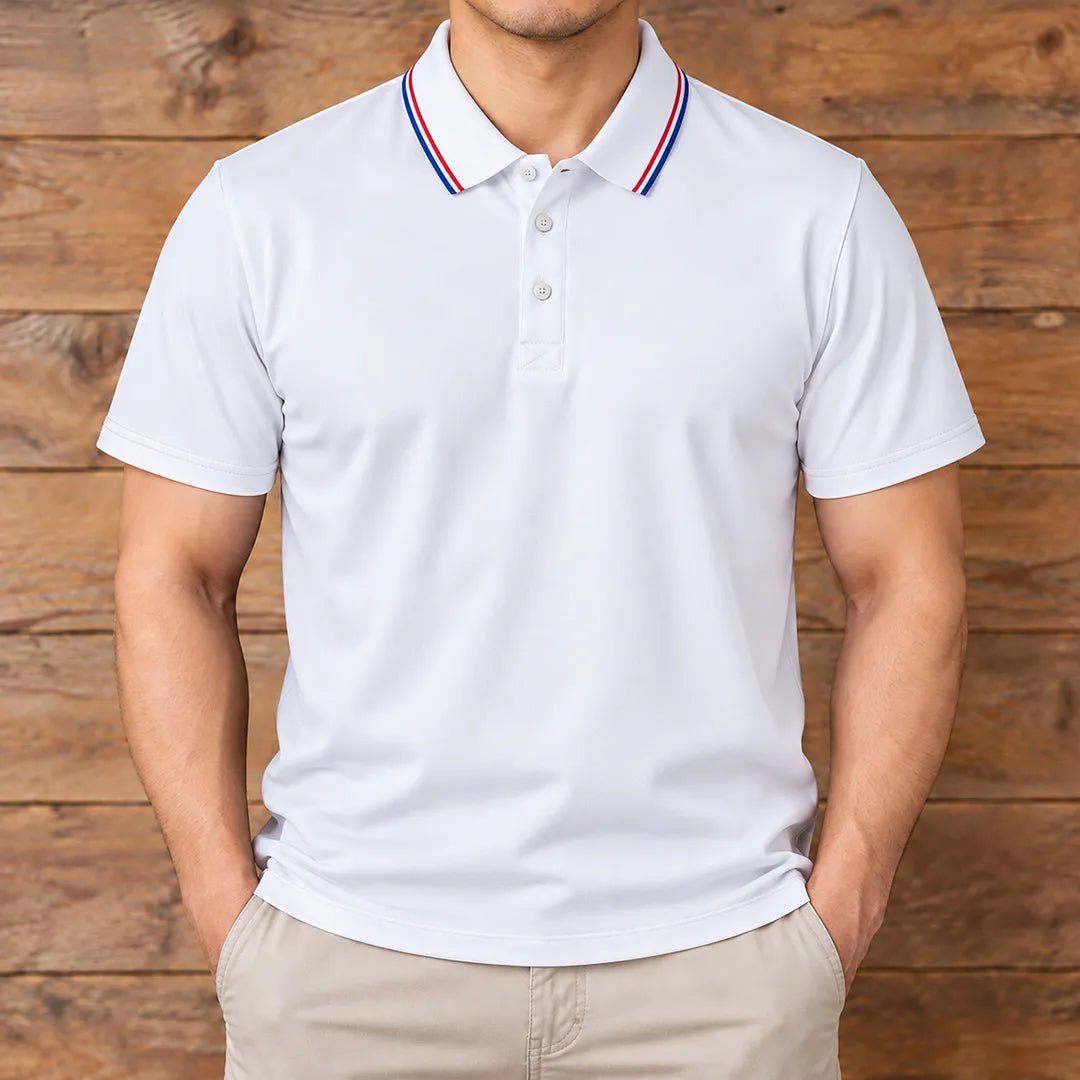 Striped Collar Polo Shirt
