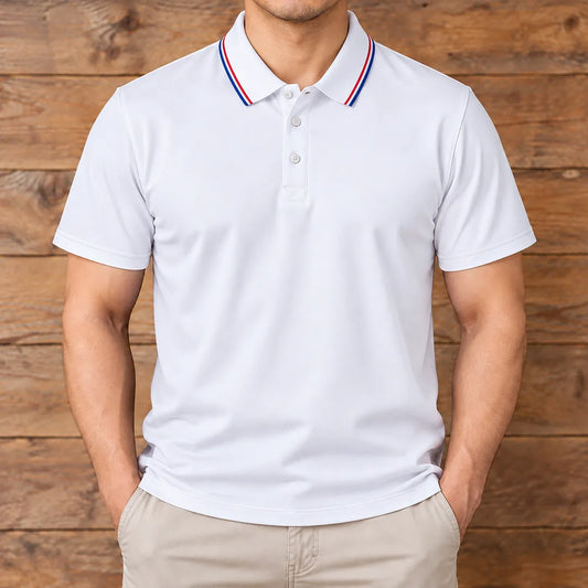 Striped Collar Polo Shirt