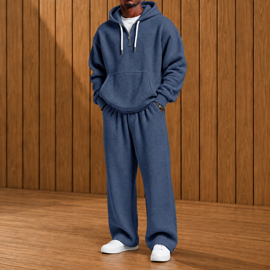 Textured Casual Hoodie Set