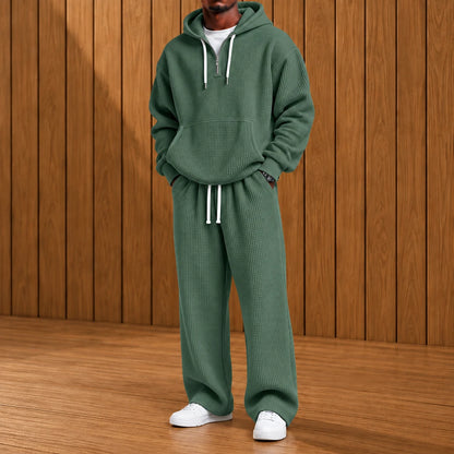 Textured Casual Hoodie Set