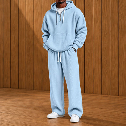 Textured Casual Hoodie Set