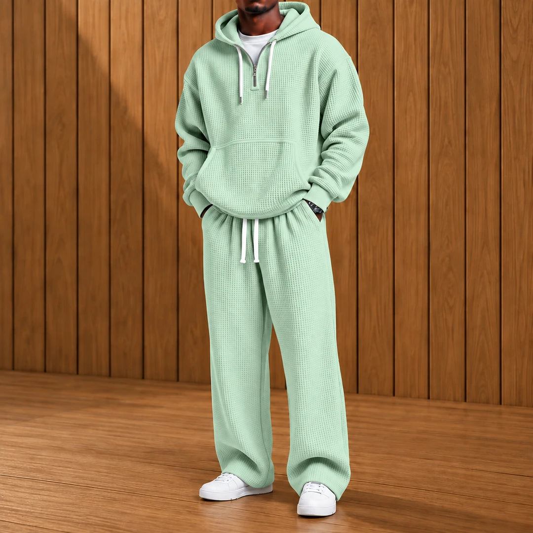 Textured Casual Hoodie Set