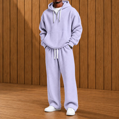 Textured Casual Hoodie Set