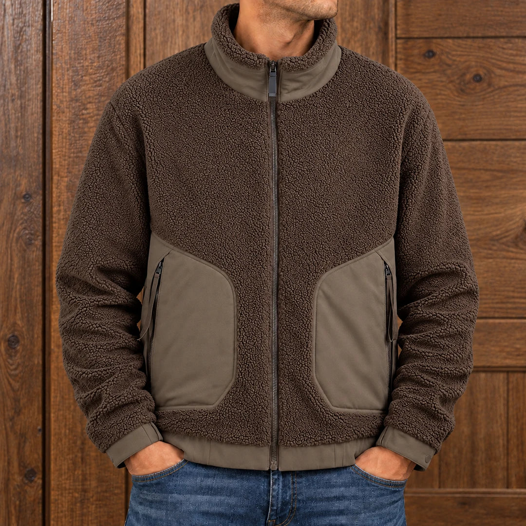 Textured Fleece Zip Jacket