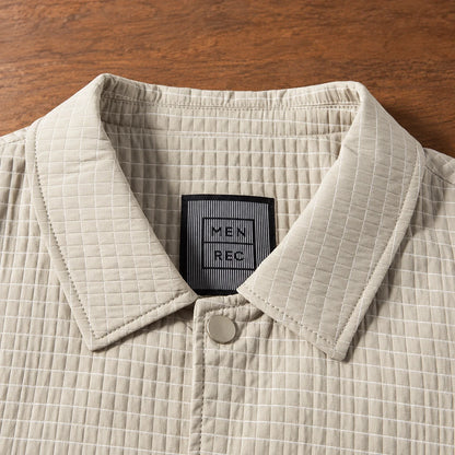 Textured Grid Shirt Jacket