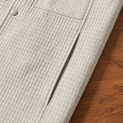 Textured Grid Shirt Jacket
