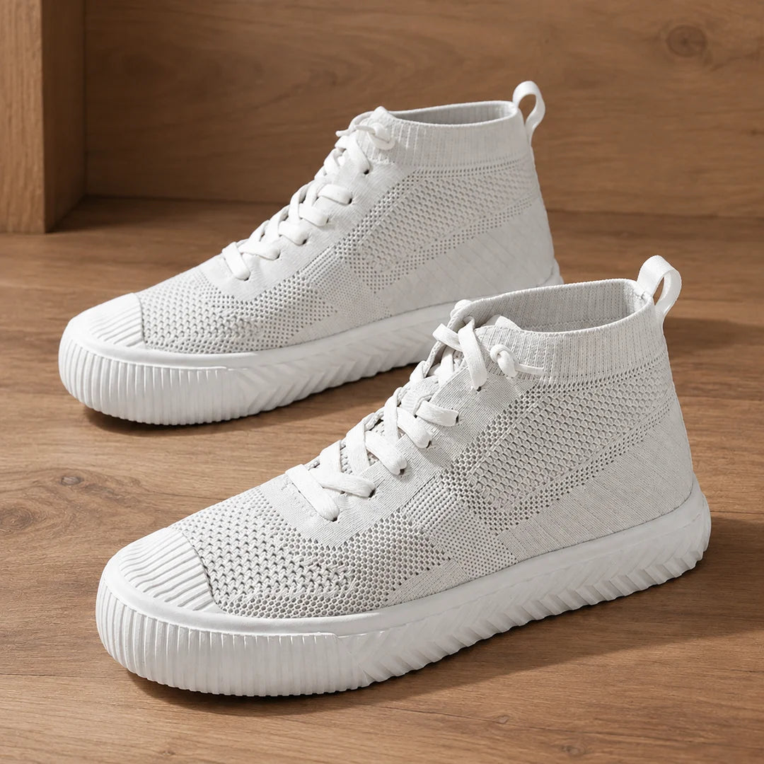Textured Knit High-Top Sneakers
