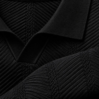 Textured Knit Polo Shirt