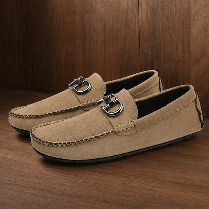 Textured Metal Bit Loafers