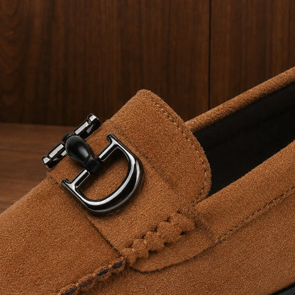 Textured Metal Bit Loafers