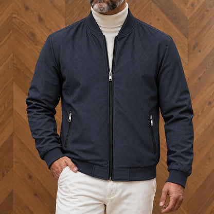 Textured Pattern Bomber Jacket