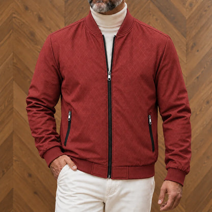Textured Pattern Bomber Jacket