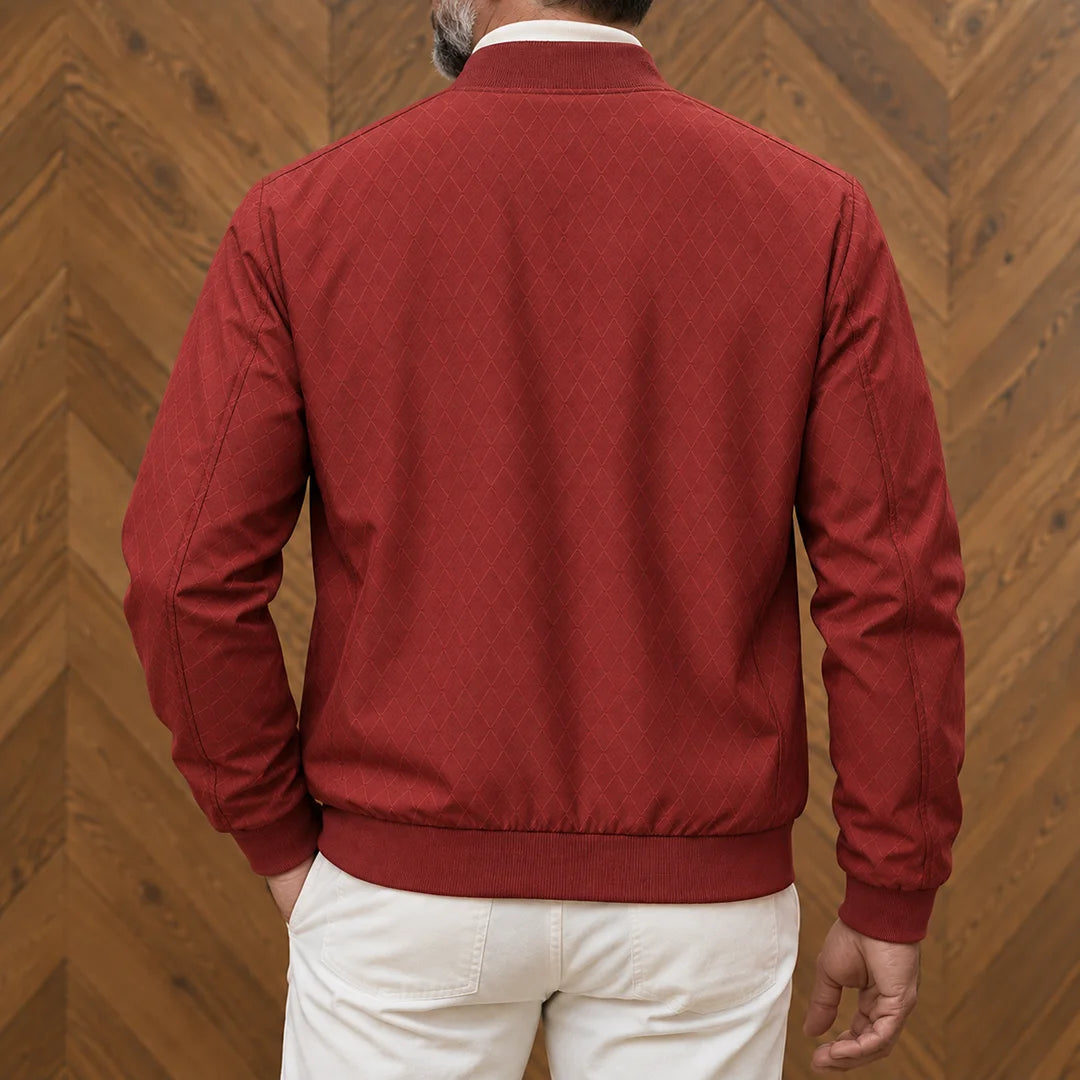 Textured Pattern Bomber Jacket