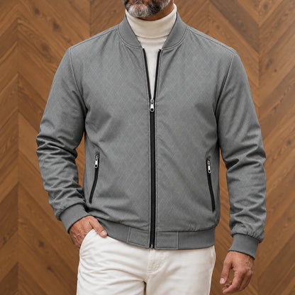 Textured Pattern Bomber Jacket