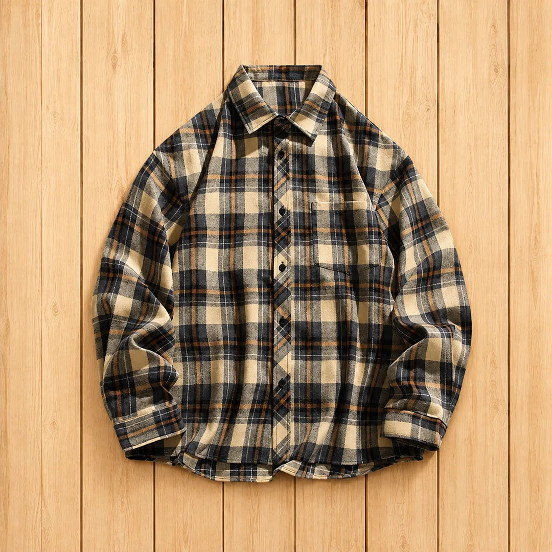 Textured Plaid Casual Shirt
