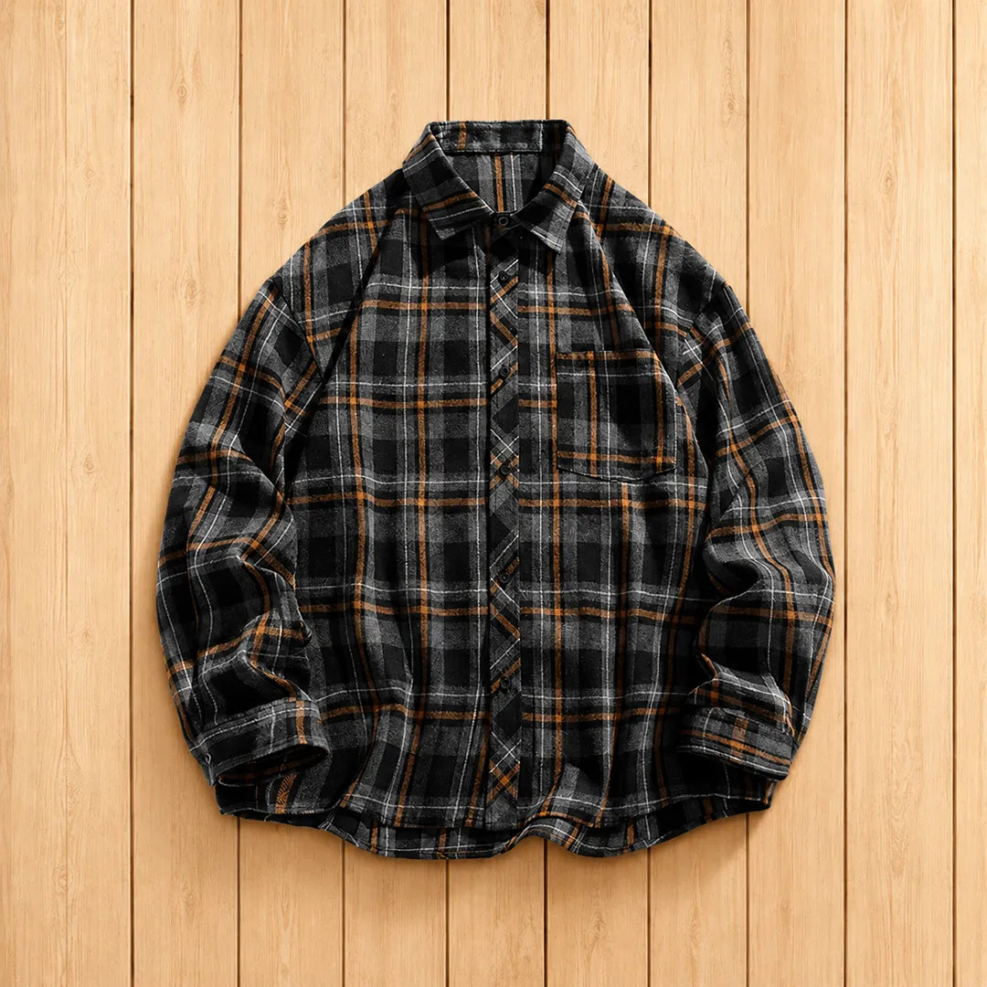 Textured Plaid Casual Shirt