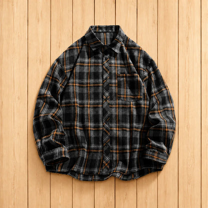 Textured Plaid Casual Shirt