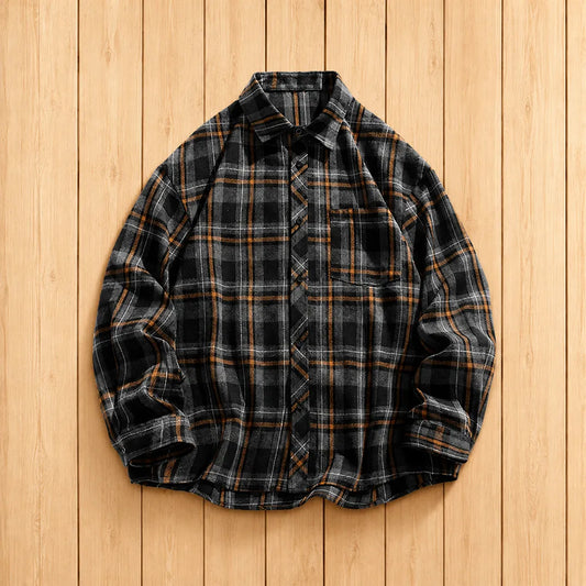 Textured Plaid Casual Shirt