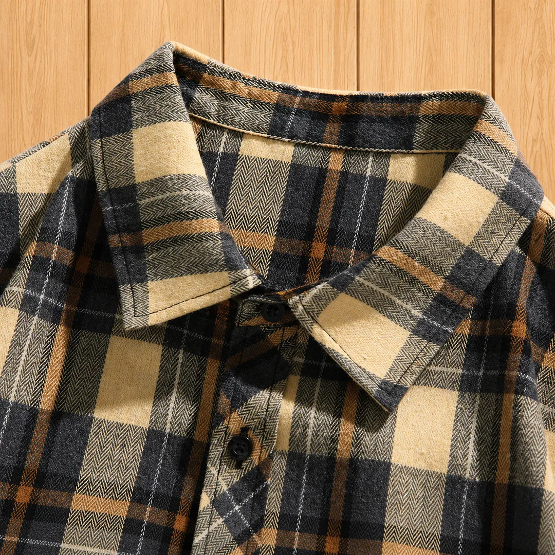 Textured Plaid Casual Shirt