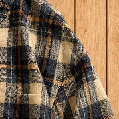 Textured Plaid Casual Shirt