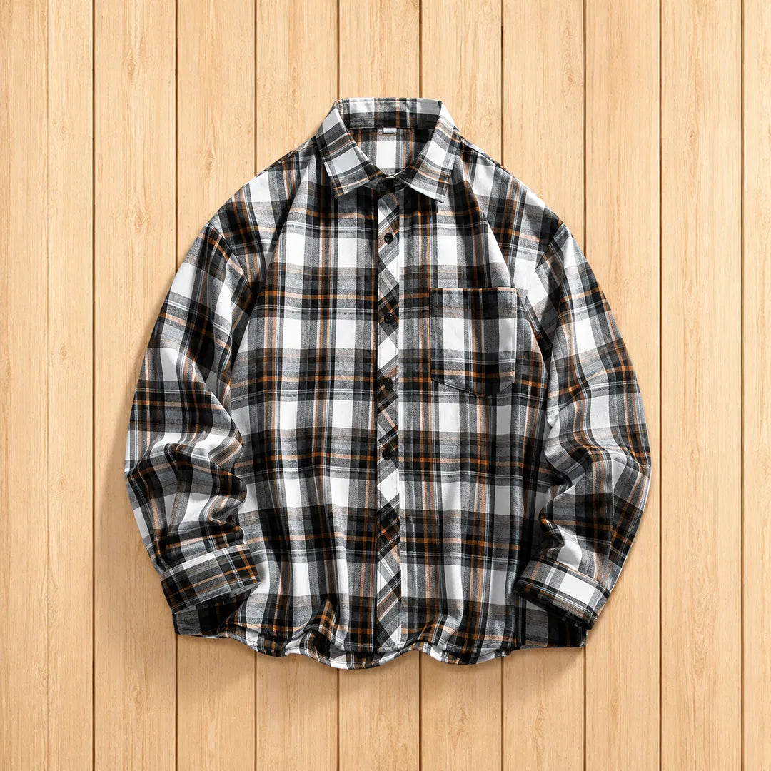 Textured Plaid Casual Shirt