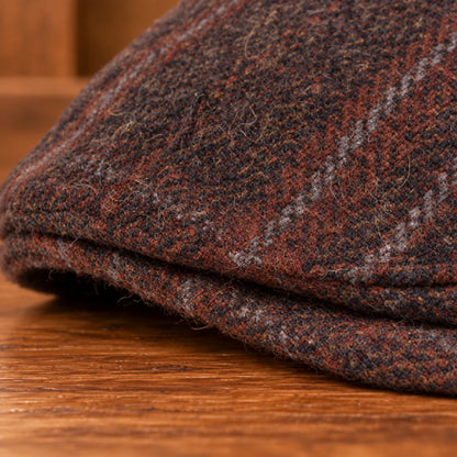 Textured Plaid Flat Cap