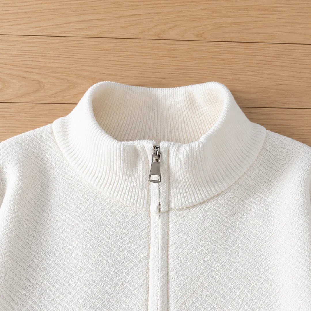Textured Quarter Zip Sweatshirt