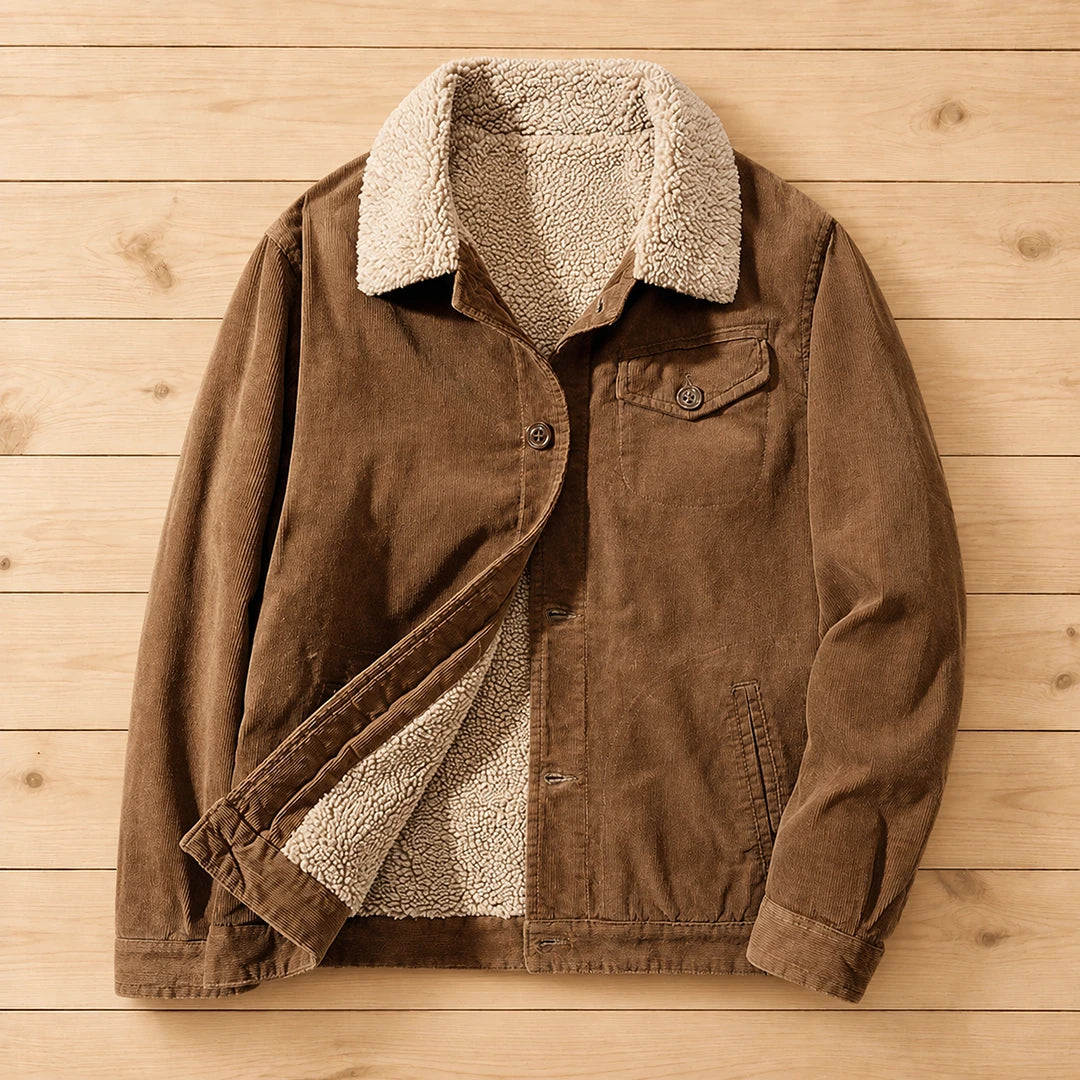 Textured Sherpa Collar Jacket
