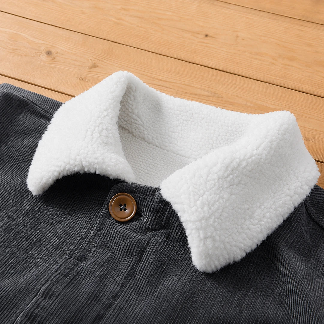 Textured Sherpa Collar Jacket