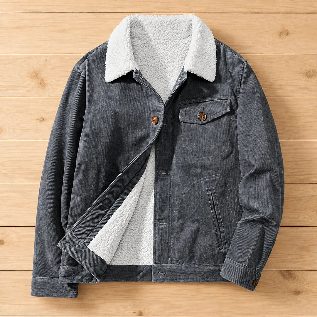 Textured Sherpa Collar Jacket