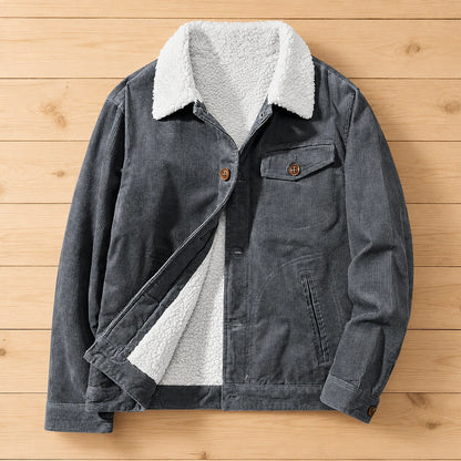 Textured Sherpa Collar Jacket