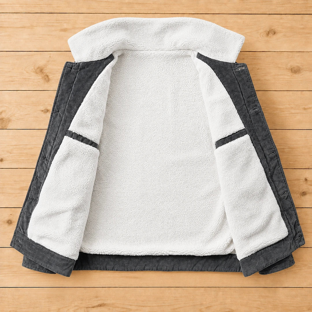 Textured Sherpa Collar Jacket