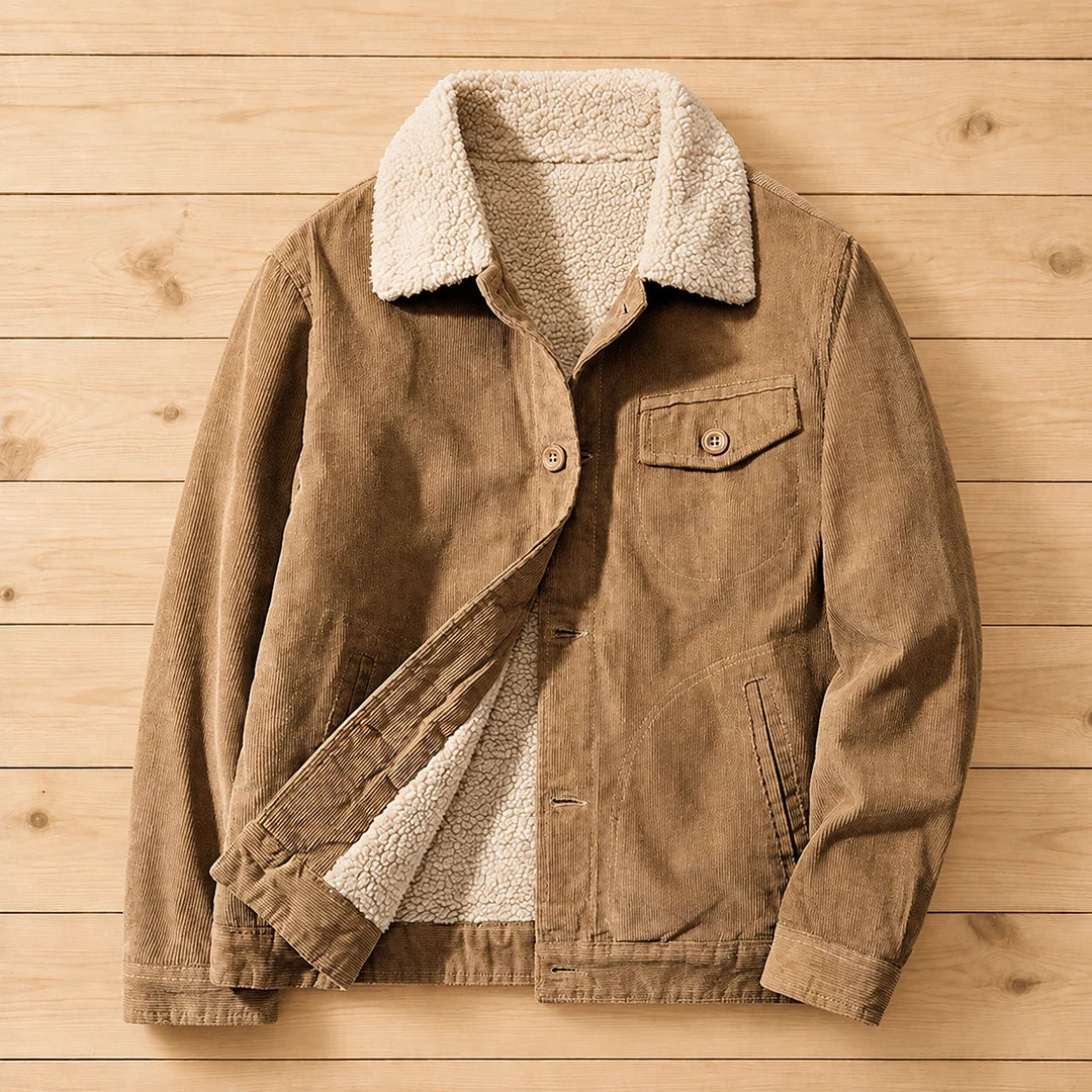 Textured Sherpa Collar Jacket