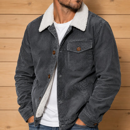 Textured Sherpa Collar Jacket