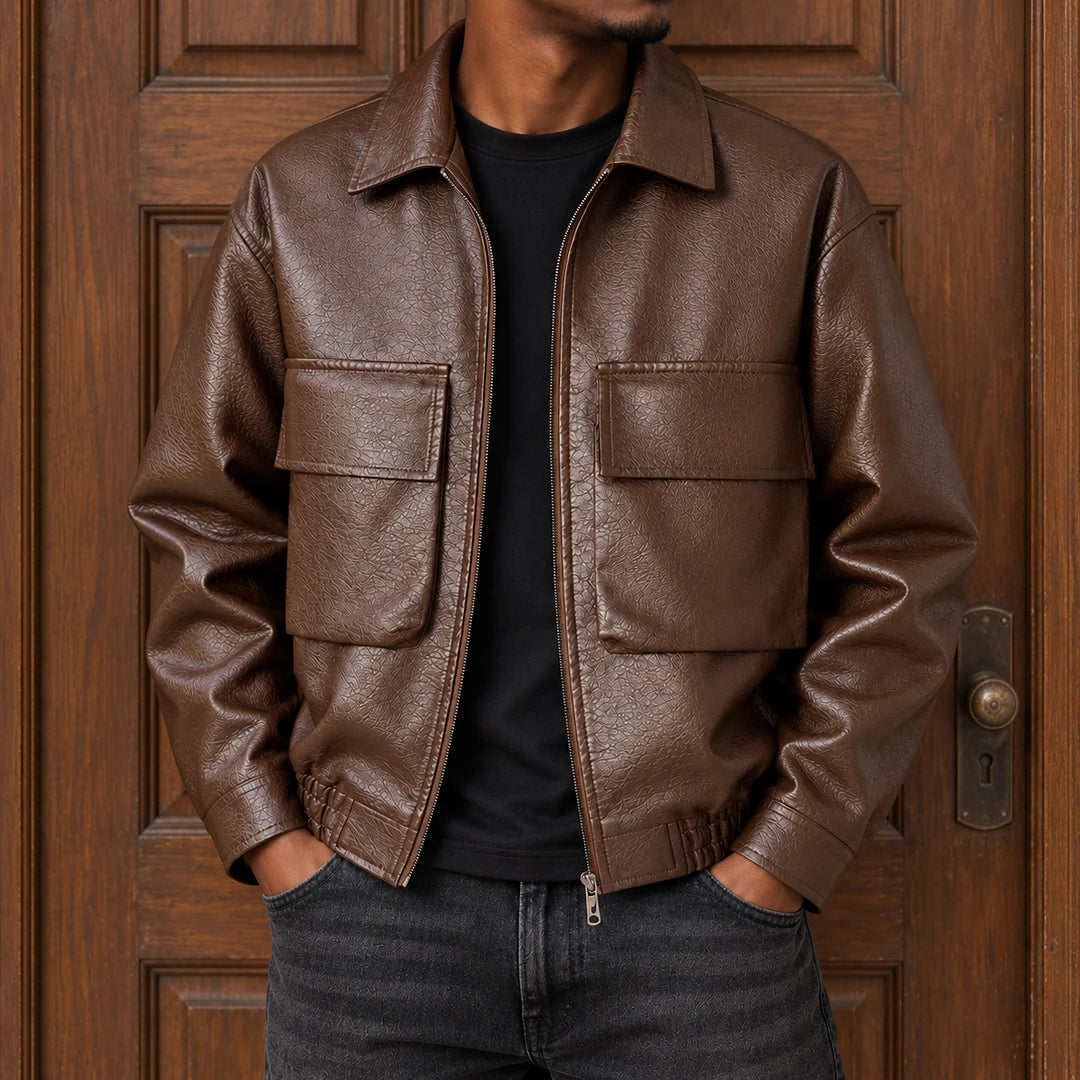 Textured Zip Front Jacket