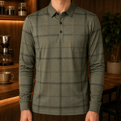 Casual Plaid Polo Shirt