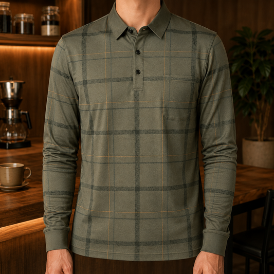 Casual Plaid Polo Shirt