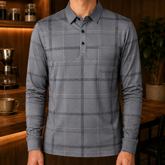 Casual Plaid Polo Shirt