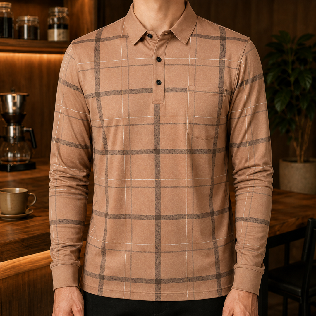 Casual Plaid Polo Shirt