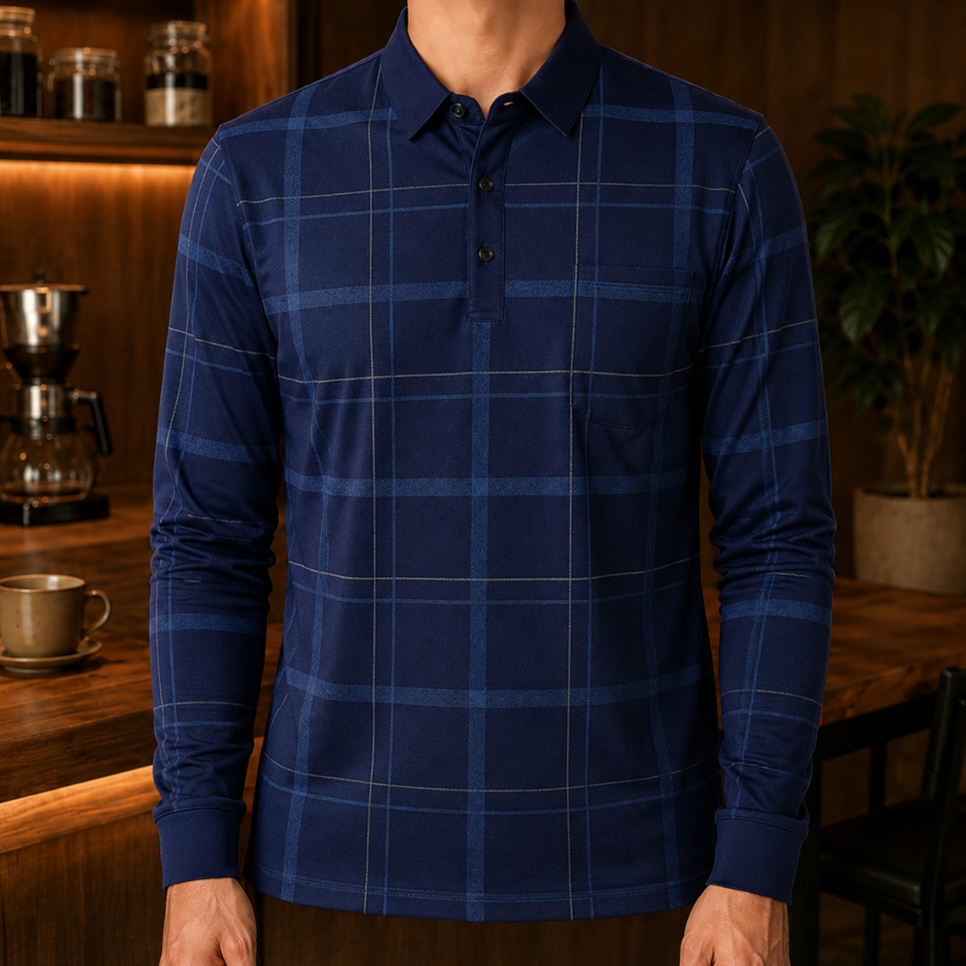 Casual Plaid Polo Shirt