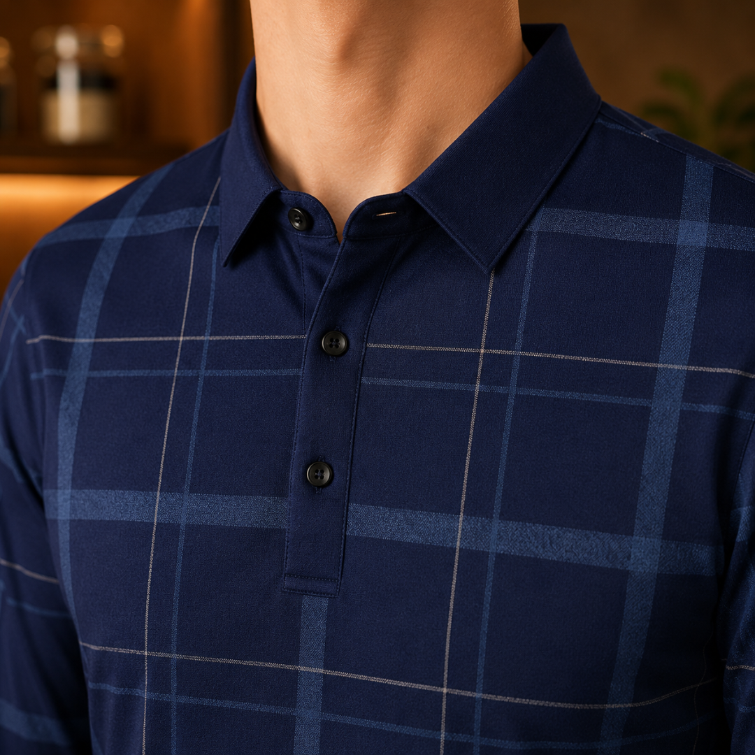Casual Plaid Polo Shirt