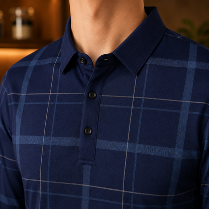 Casual Plaid Polo Shirt