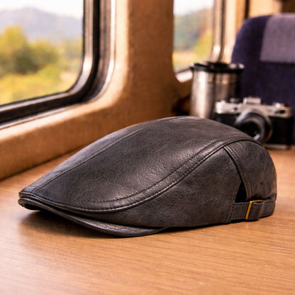 Classic Leather Flat Cap