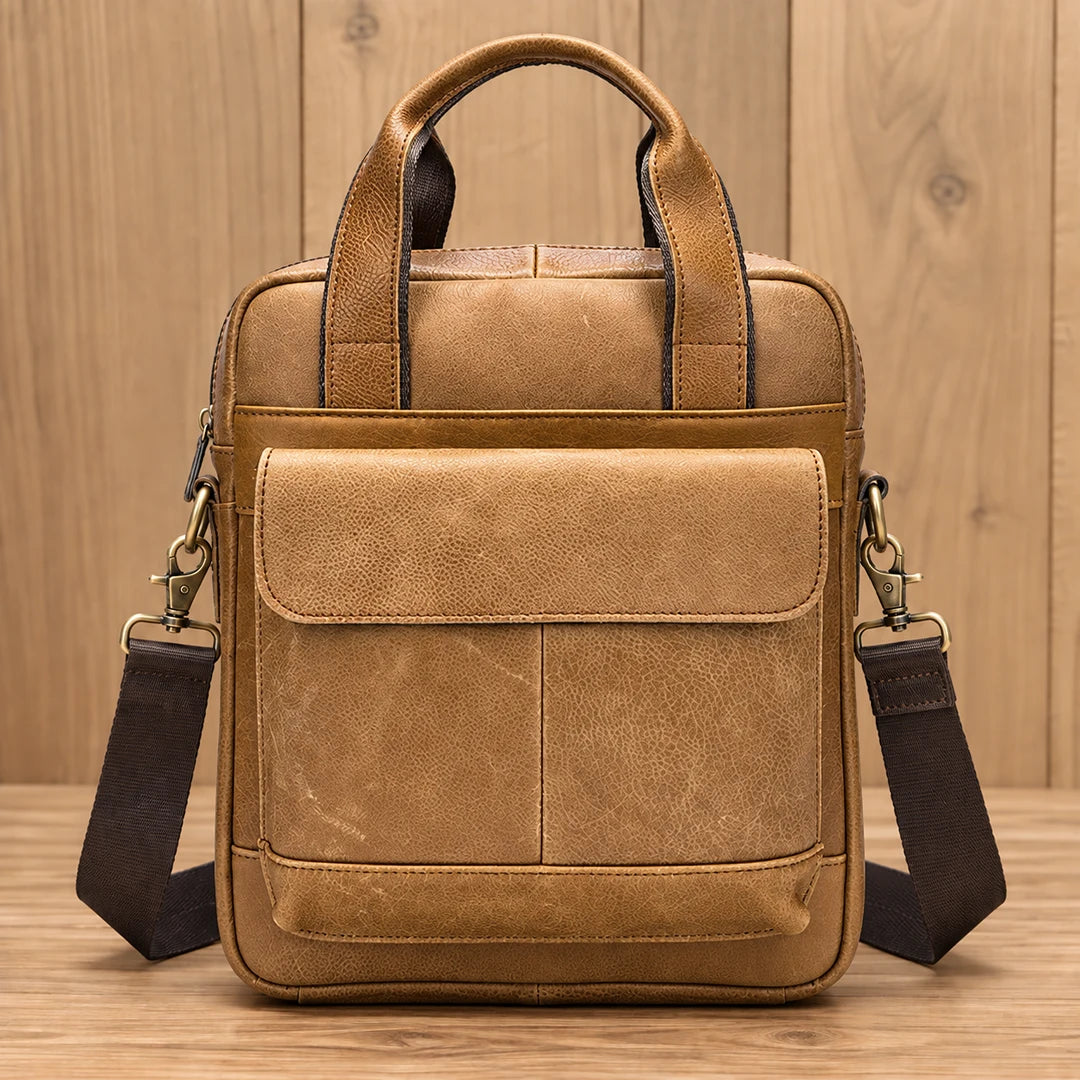Vertical Leather Crossbody Bag